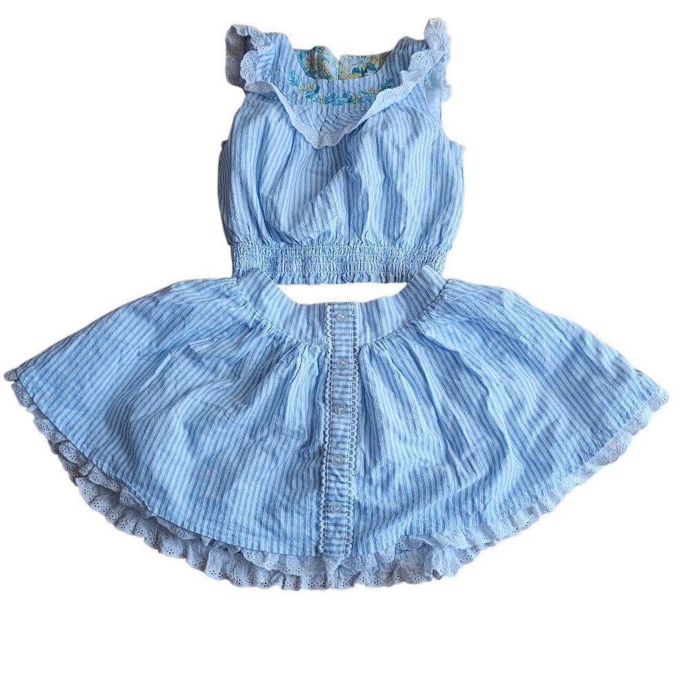 Tommy bahama girls toddler skirt and top set embroidered lace Sz 5T